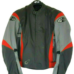Joe Rocket Mens Grey Red Touring Padded Motorcycle